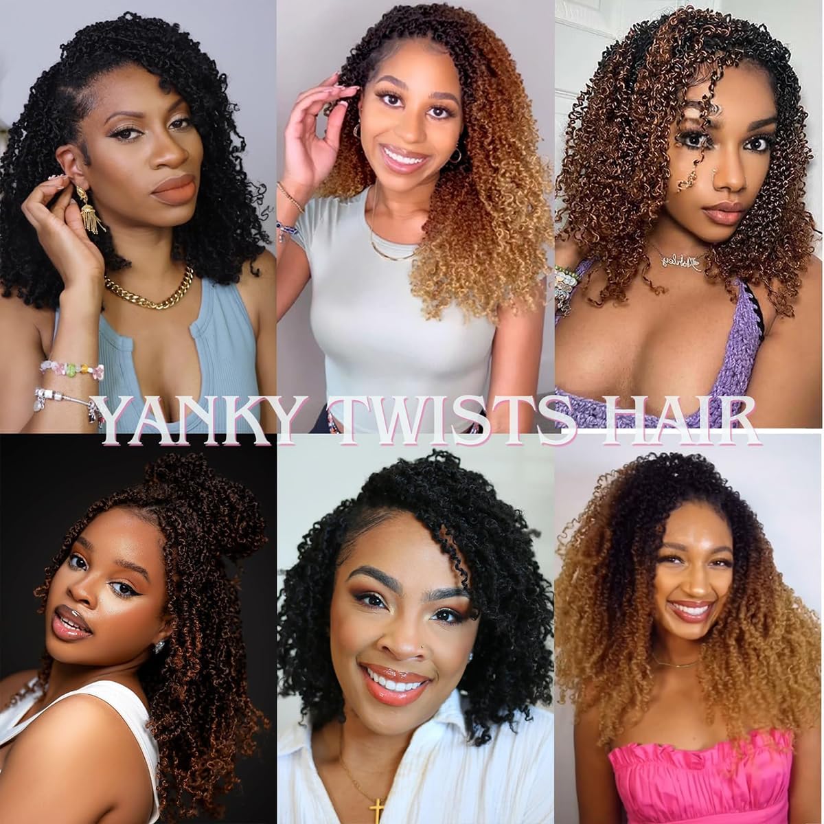 YankyTwist Senegalese Twist Braids with Curls, Bouncy Spring Twist Crochet Hair, 8 sztuk (30 pasemek/szt.)