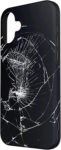 Vista 62 de iPhone 12/12 Pro - Funda negra con diseño roto falso, disuasorio de robo