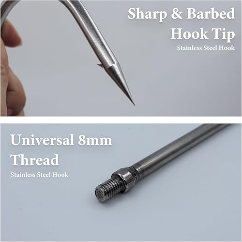 Miniatura 3 de Caña de pescar telescópica con dientes de 1~5, arpón de pesca de mar y hielo con barbas, lanza de pesca para caza de peces, ranas, topos Gancho