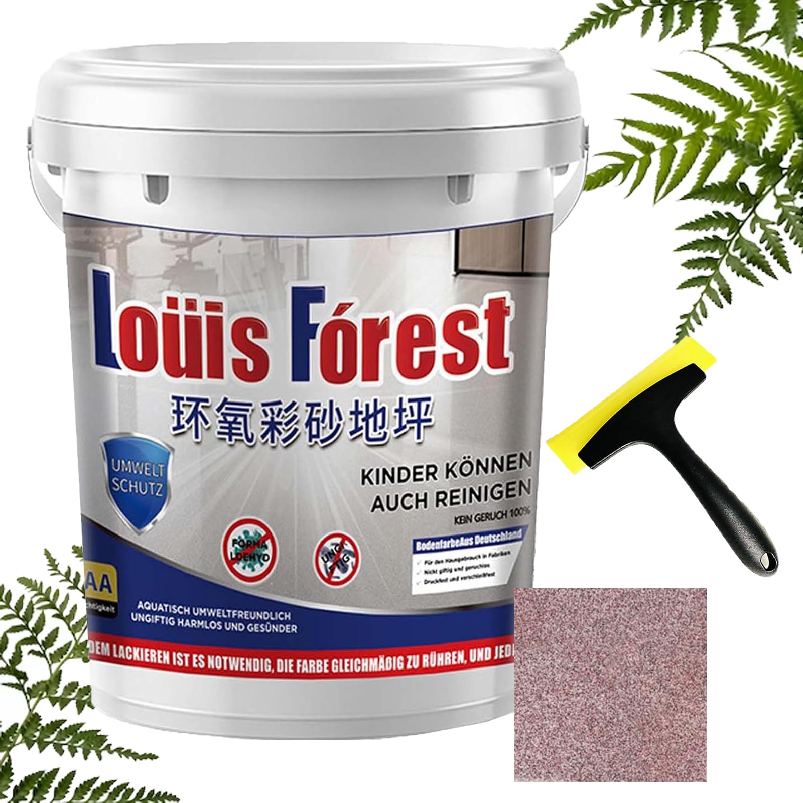 GXHNB High-Gloss Marble Effect Epoxy Floor Coating, Waterproof Water-Based Epoxy Floor Paint (500g,Pink)