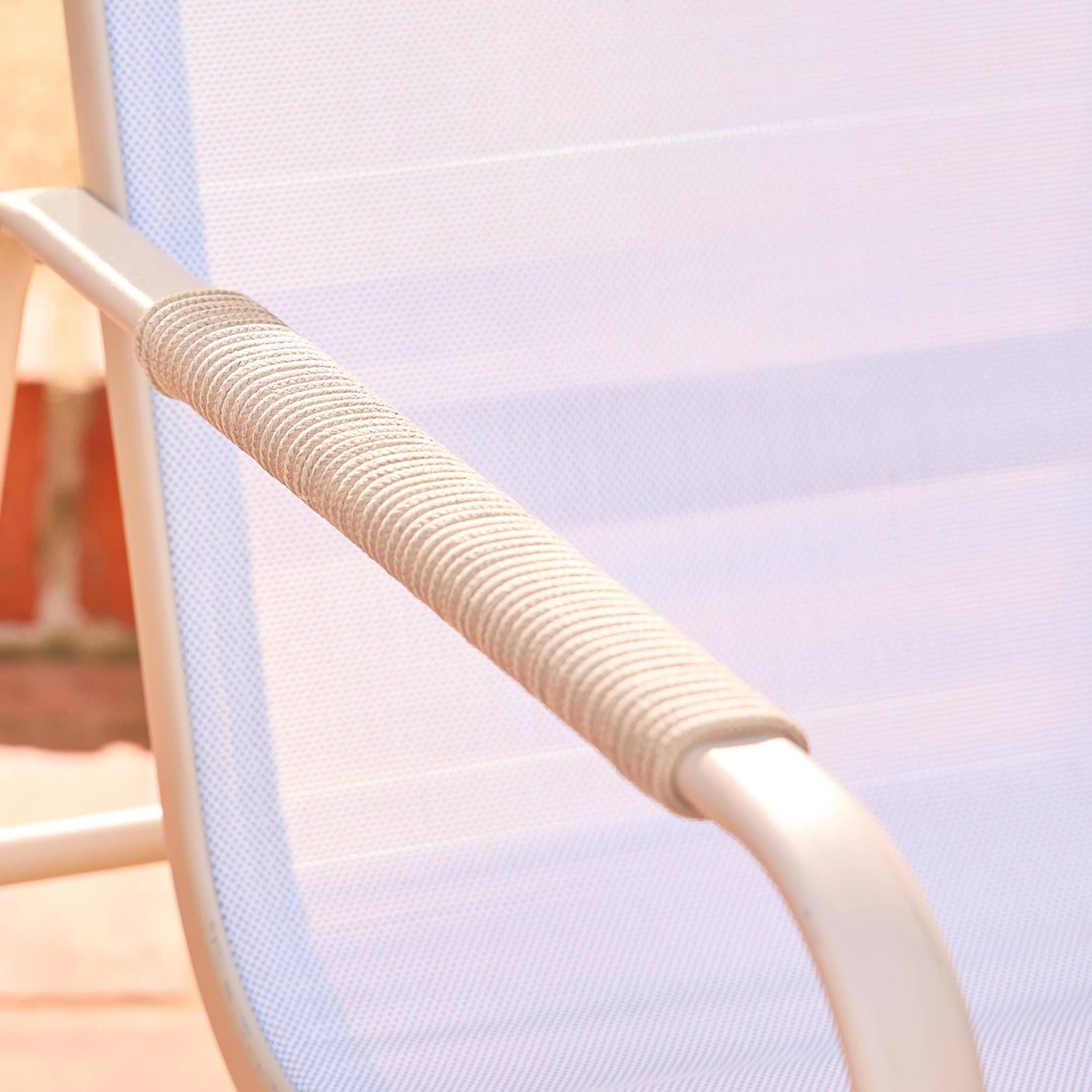 sweeek Salotto da Giardino in Acciaio, 4 posti Beige - 78x122x39 cm
