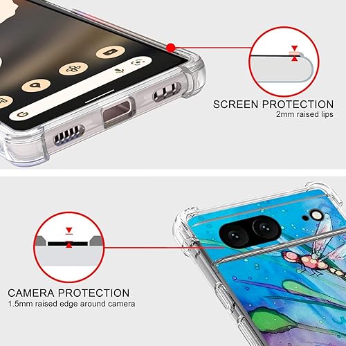 Miniatura 4 de Funda para Pixel 7, bonita protección contra caídas de libélula a prueba de golpes, carcasa protectora de cuerpo completo resistente a los arañazos