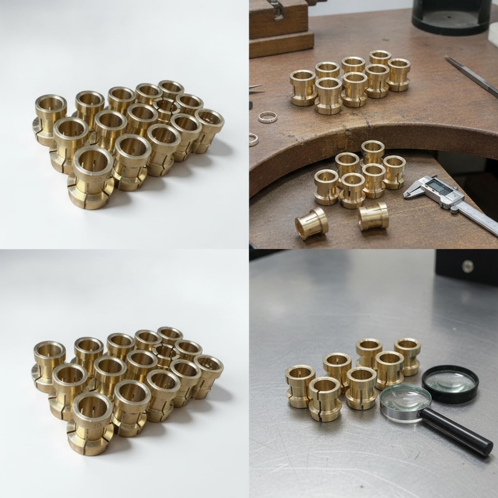 Qianly 15 Pezzi Pinza di Serraggio in Ottone Compatto Colletto in Ottone Resistente Pinza di Serraggio per Orafi, Artigiani