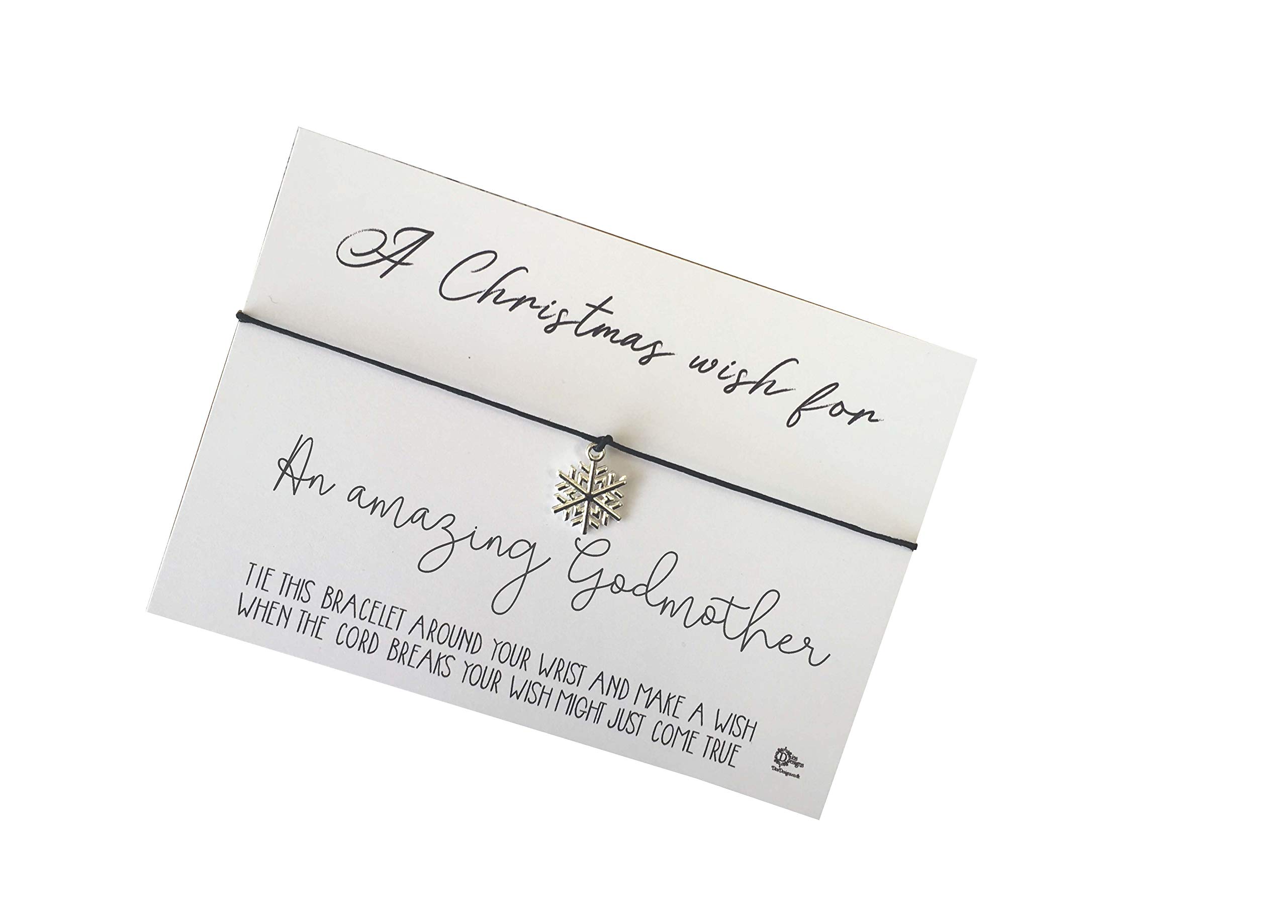Dios Designs Xmas Simple Wish Bracelet - A Christmas Wish for an Amazing Godmother DD915