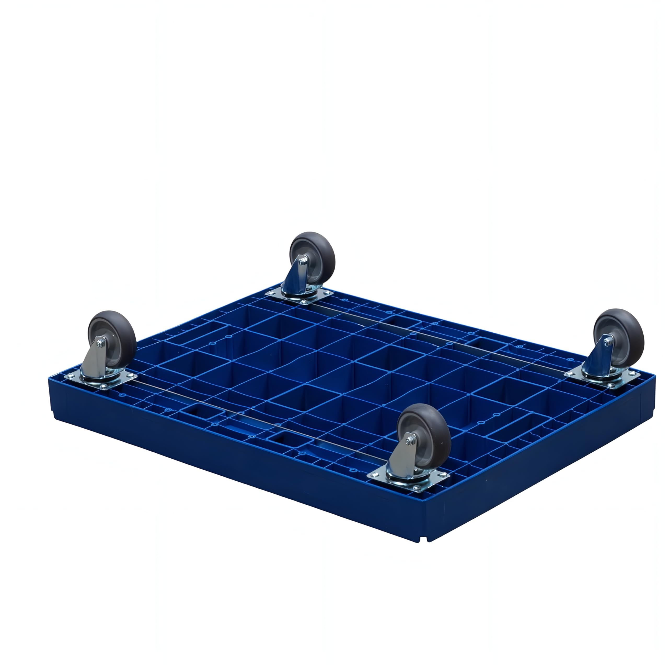4 Stück Transportroller in Blau für Kisten 80 x 60 cm - 400 kg Traglast