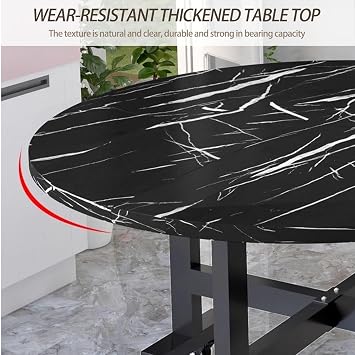 Round Drop Leaf Kitchen Dining Table with Wheels, Wood Versatile Collapsible Extension Dinner Office Desk Table,Space Saving Folding Dining Butterfly Tables(Grey,100cm)