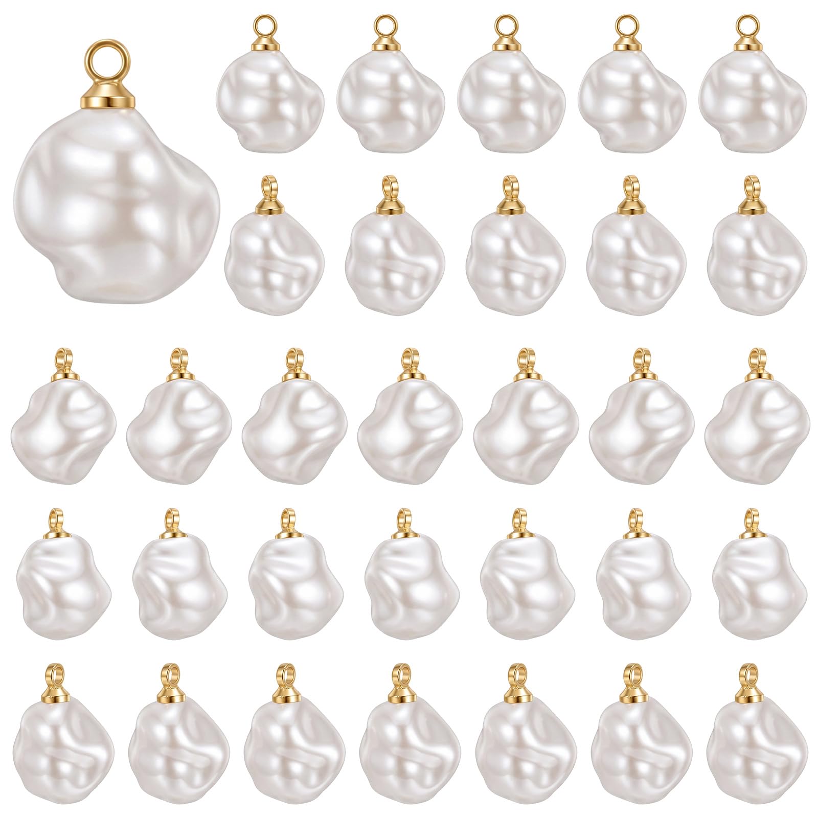 Sorcristy 100 Pcs White Pearl Bead Pendants