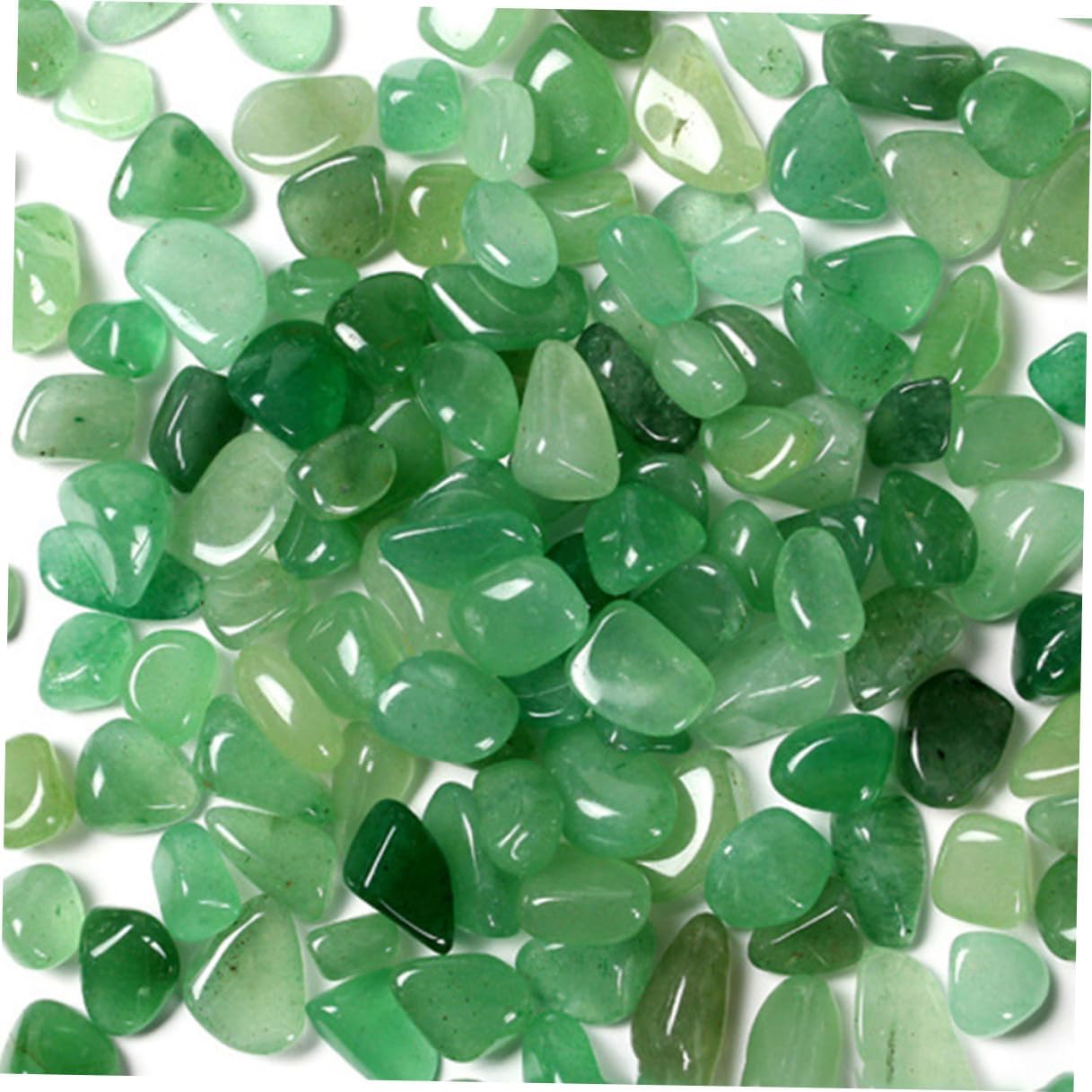 Mikikit Natural Unpolished Dendritic Jade Aquarium Gravel 7-9mm Decorative Fish Tank Rocks 2lb for Terrarium and Aquarium Décor