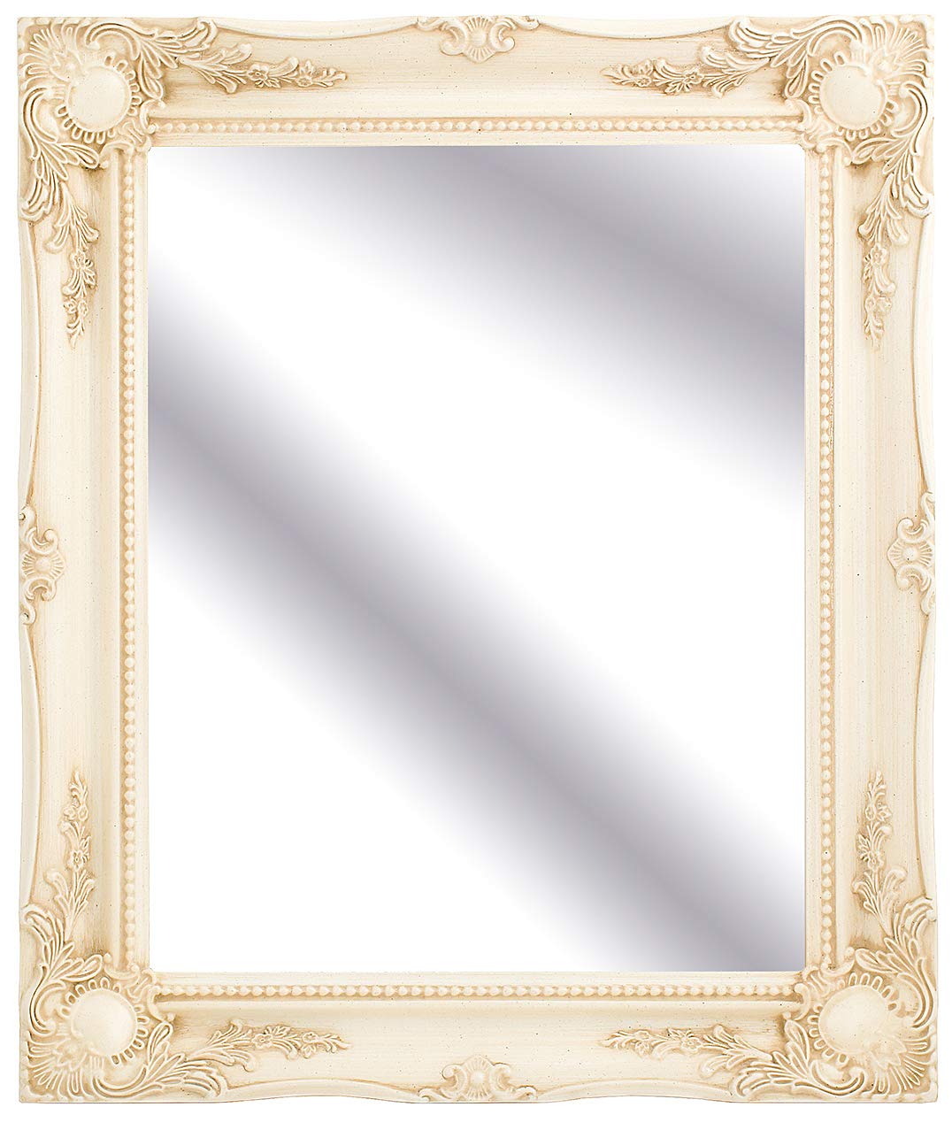 Ivory Shabby Chic Antique Style Rectangular Wall Mirror – Extra Large Size: 76cm x 107cm – ITV Show Supplier