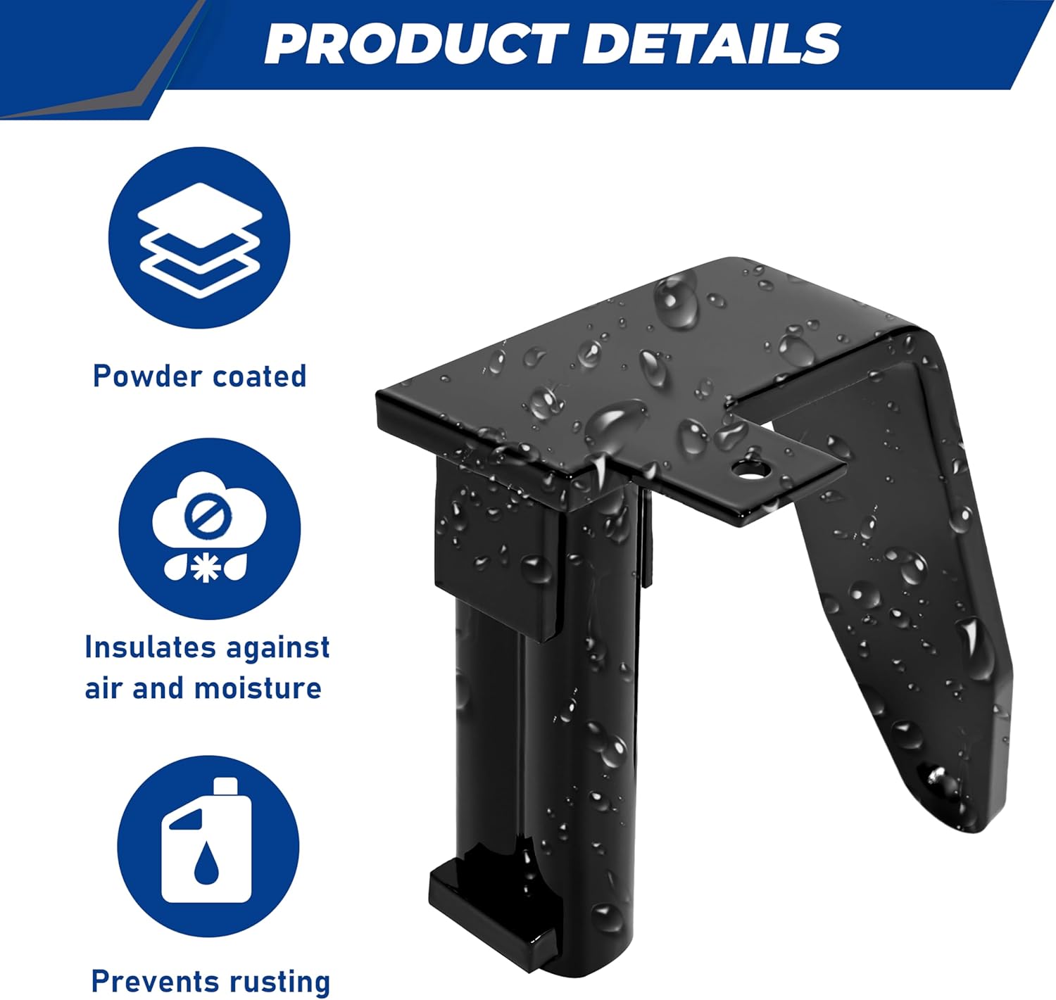 KUAFU 4 Camper Tie Down for Full-Size Pickups Tie Down Powder Coated Steel