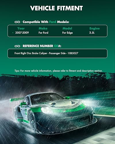 Miniatura 3 de SCITOO Pinza de freno delantera derecha (lado del pasajero) con soporte 18B5027 compatible para Ford Edge 2007-2009