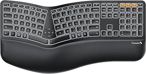 ProtoArc EK01 backlit Bluetooth ergonomic keyboard with split design