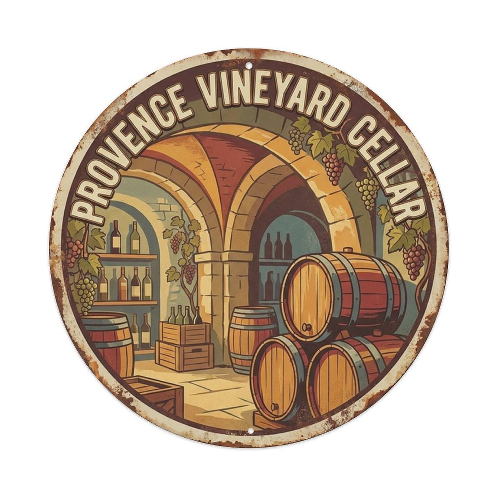 Provence Country Vineyard Cellar Grape Harvest Travel Metal Tin Sign