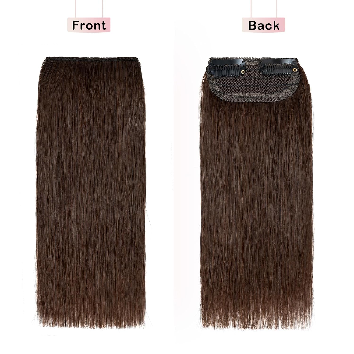 Benehair Extensions for Short Hair - Natural Invisible Clip in Human Hair for Women With Thinning Hair - Add Volume 8Inch Seamless #4 Medium Brown
