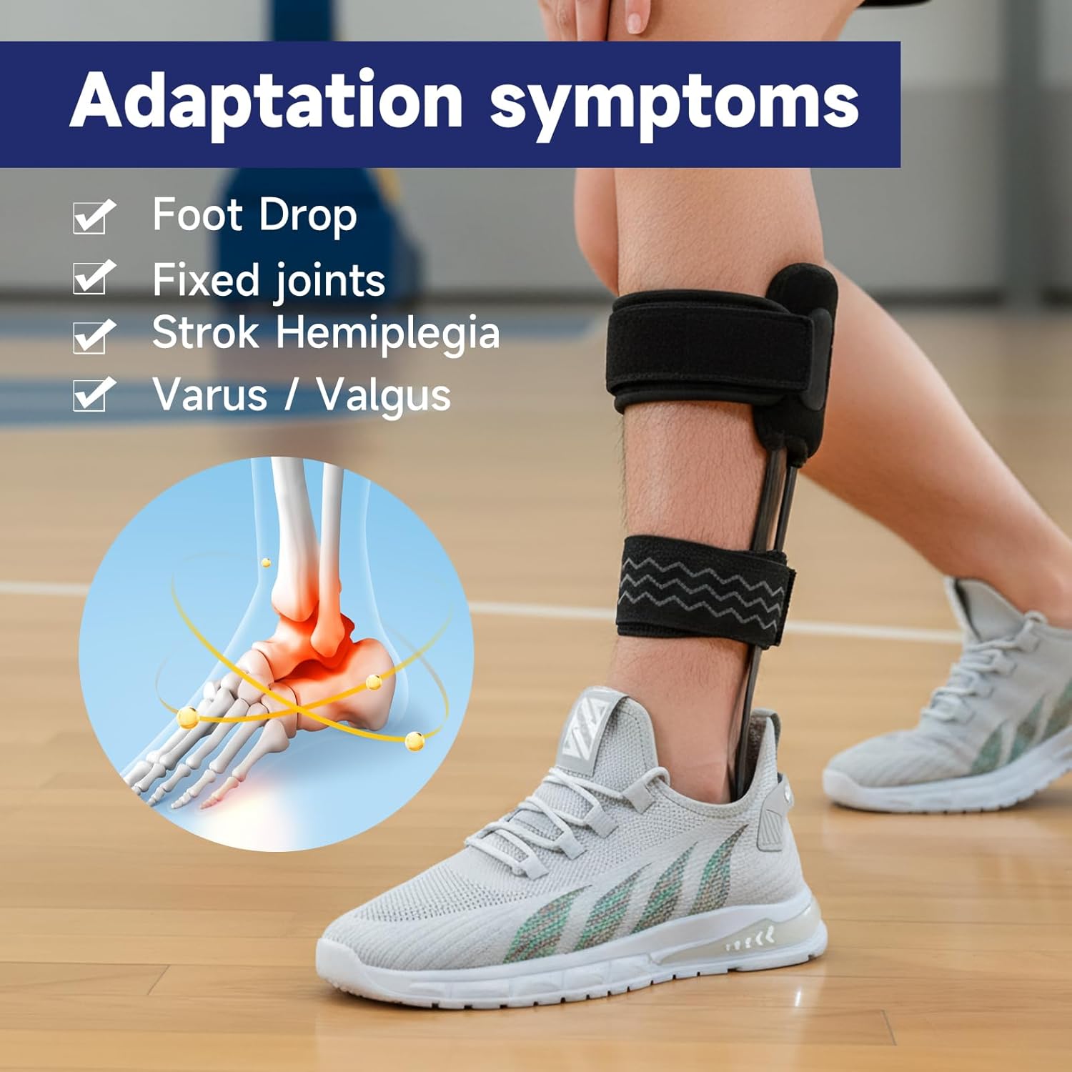 AFO Brace for Foot Drop - Lightweight Stabilizer for Men & Women, Fits in Most Shoes for Stroke, MS & Hemiplegia Recovery, Ankle Support & Drop Foot (Right, Small)