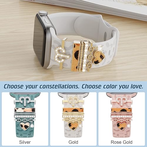 Miniatura 3 de Dijes compatibles con Apple Watch de 1.496, 1.575, 1.614, 1.654, 1.732 y 1.772 pulgadas, 12 anillos decorativos de constelación de diamantes,