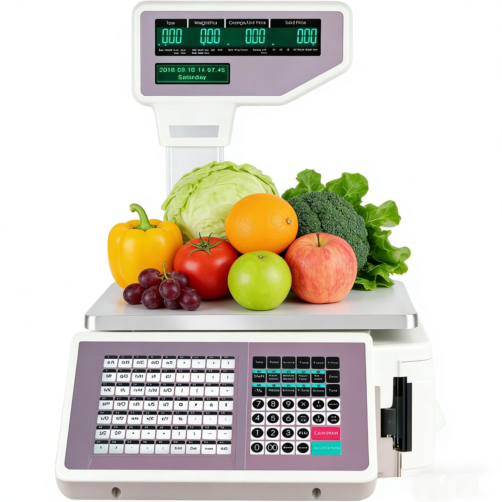 Balance d'impression D'étiquettes, Balance Numérique de Codes à Barres avec imprimante, pour supermarché, Haute précision 10g, capacité 30kg