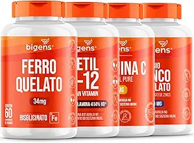 Kit Sanguíneo, Ferro Quelato, Vitamina C, Meti B12, Zinco Quelato, Biogens