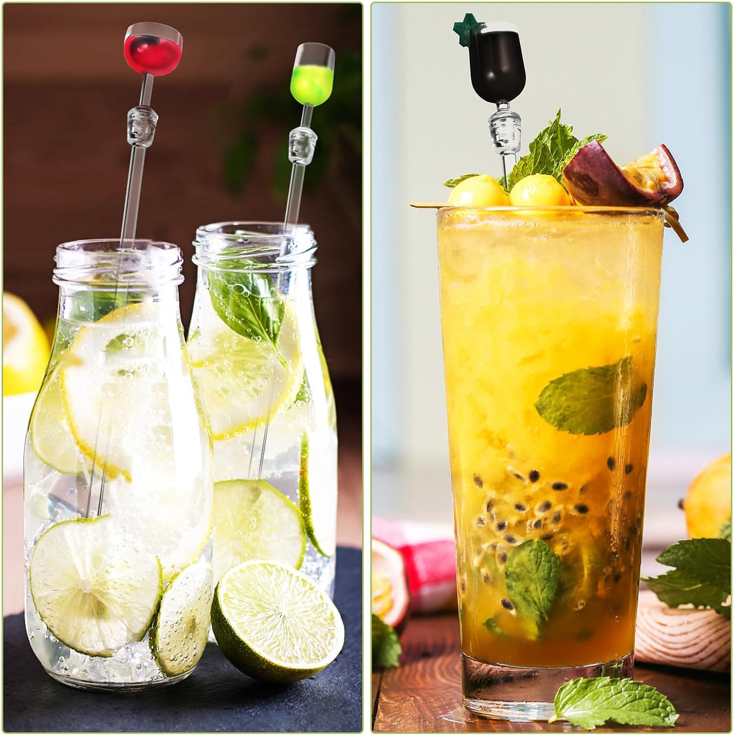 10pcs Drinks Swizzle Sticks Long Slender Plastic Stir for Coffee