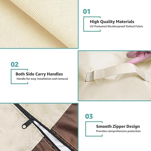 Miniatura 3 de Cubierta colgante para columpio de porche, 420D, impermeable, para exteriores, para patio, jardín, silla colgante de columpio de 56 pulgadas de