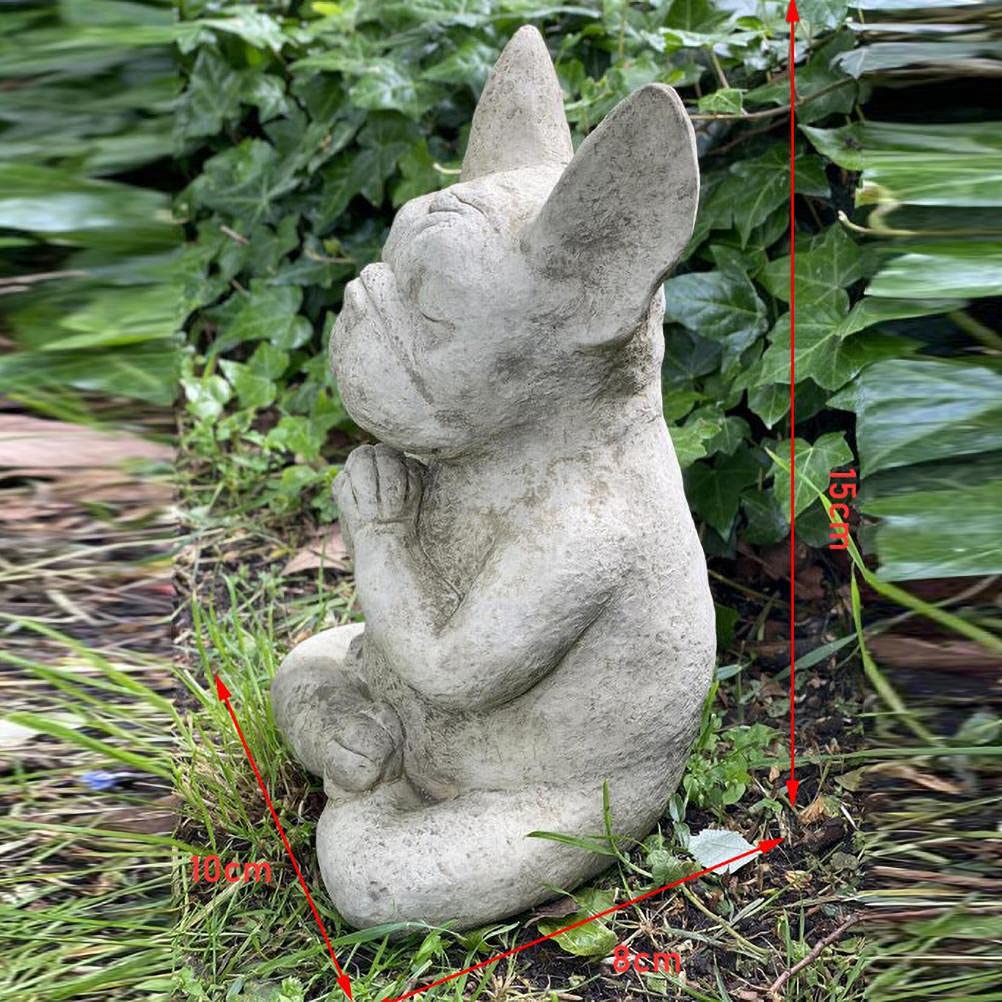 Meditation Dog Statue, French Bulldog Sculpture Sitting Meditating, Resin Animal Yoga Statue For Office Home Garden Patio Decoration - Image 3
