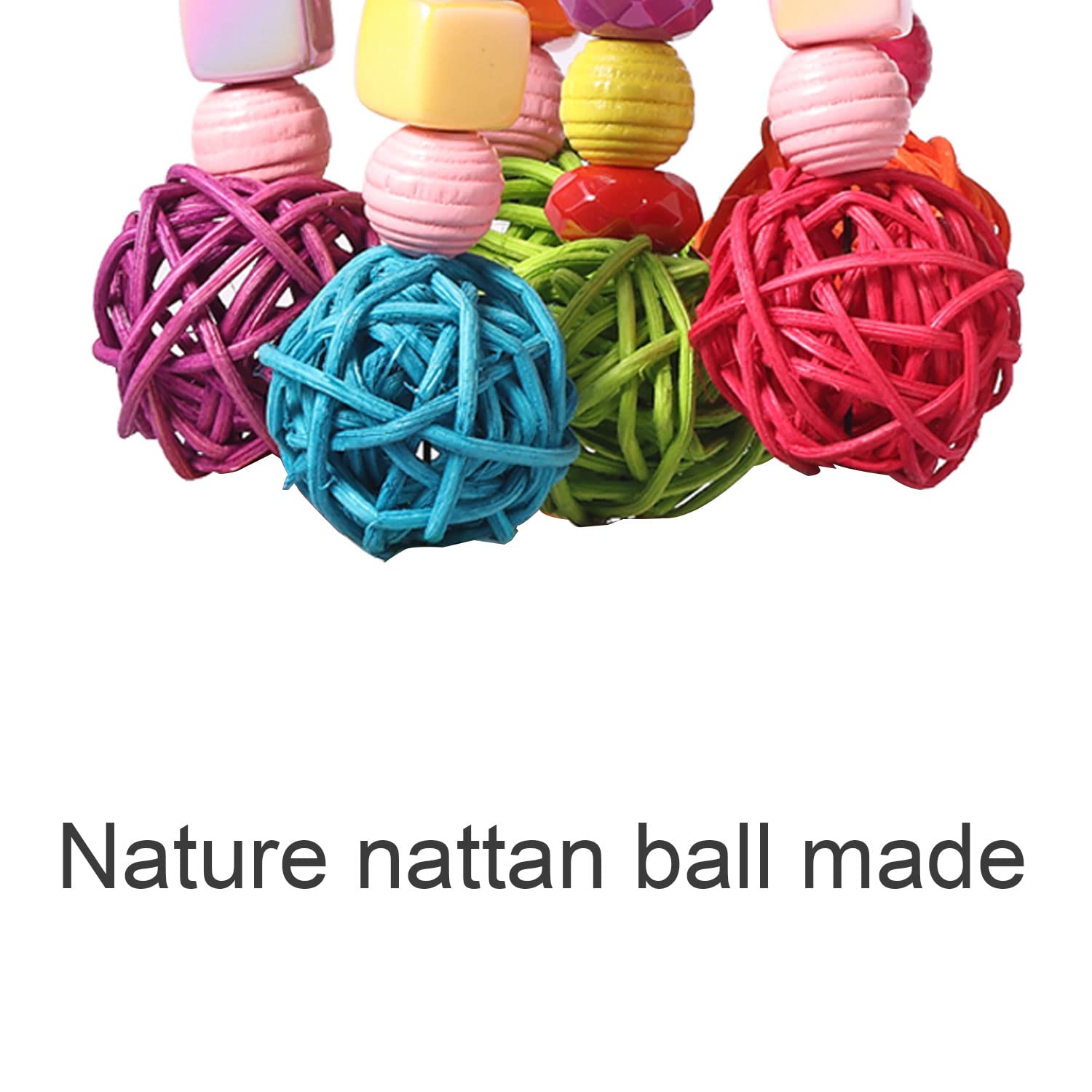 JuBeCo Large Parrot Bird Chewing Toys,Natural Nattan Wooden Stars with Small Bell Parrot Tearing Toy for African Grey,Macaws Cokatoos,Amazon Parrots and Other Large Birds