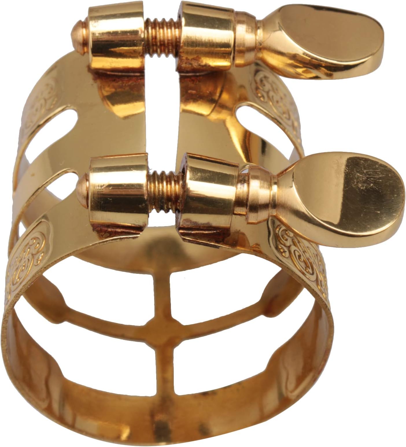Gold Plated Double Screws Alto Saxophone Mouthpiece Ligature