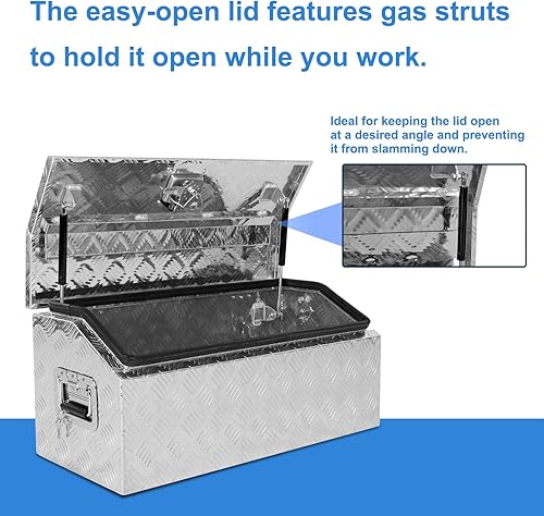 Miniatura 2 de EASYBERG Caja de herramientas de aluminio de 36 pulgadas, caja de herramientas de 5 bares, caja de herramientas de almacenamiento Orgainzer con