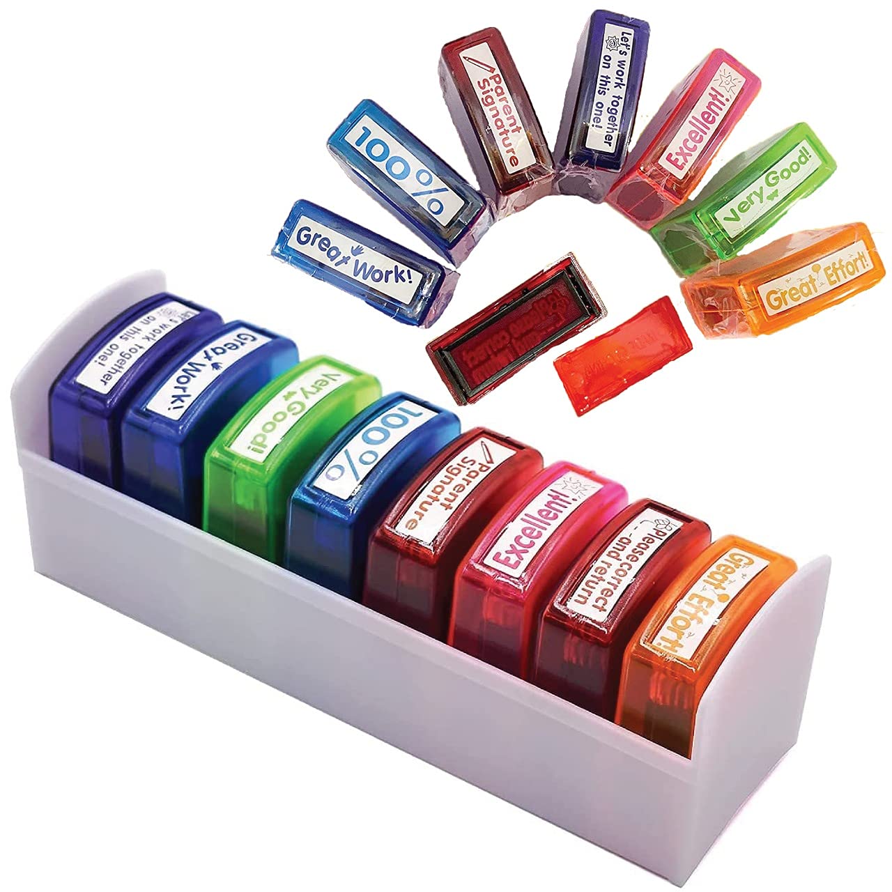 Buy LEXONIX SelfInking Teacher Stamp Set (8PCS) for Grading Classroom