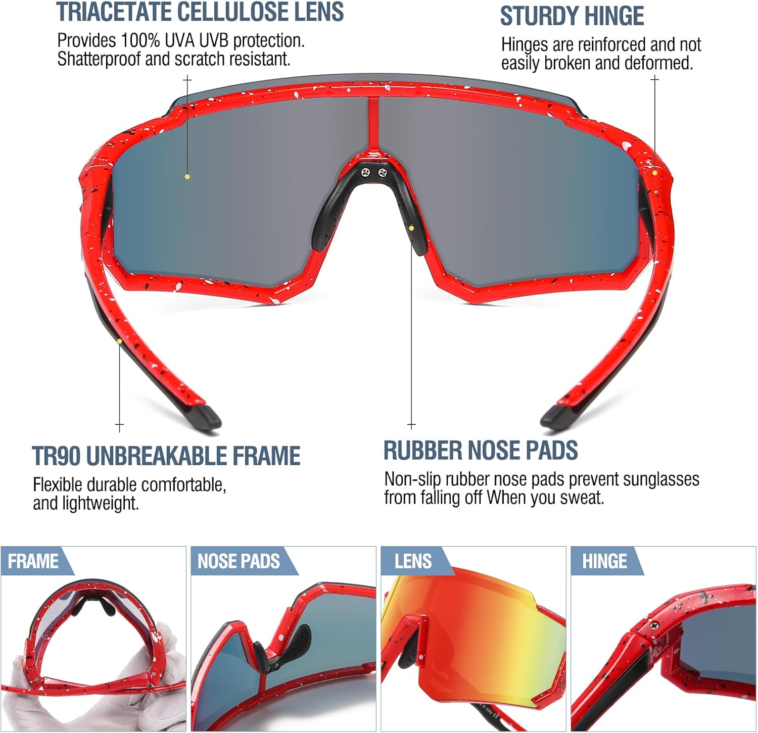 DUCO Polarized Kids Sunglasses Youth Sports Cycling Shades Lightweight Frame UV400 Child Boys Girls Baseball SunGlasses DK310 - Image 4