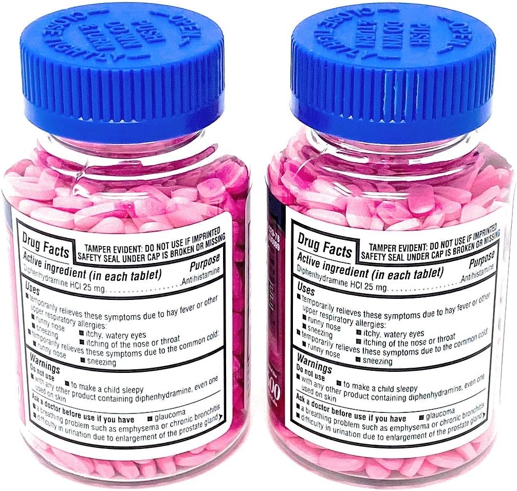 Kirkland Signature Allergy Medicine Diphenhydramine 25 Mg 600 Count (Pack of 2)