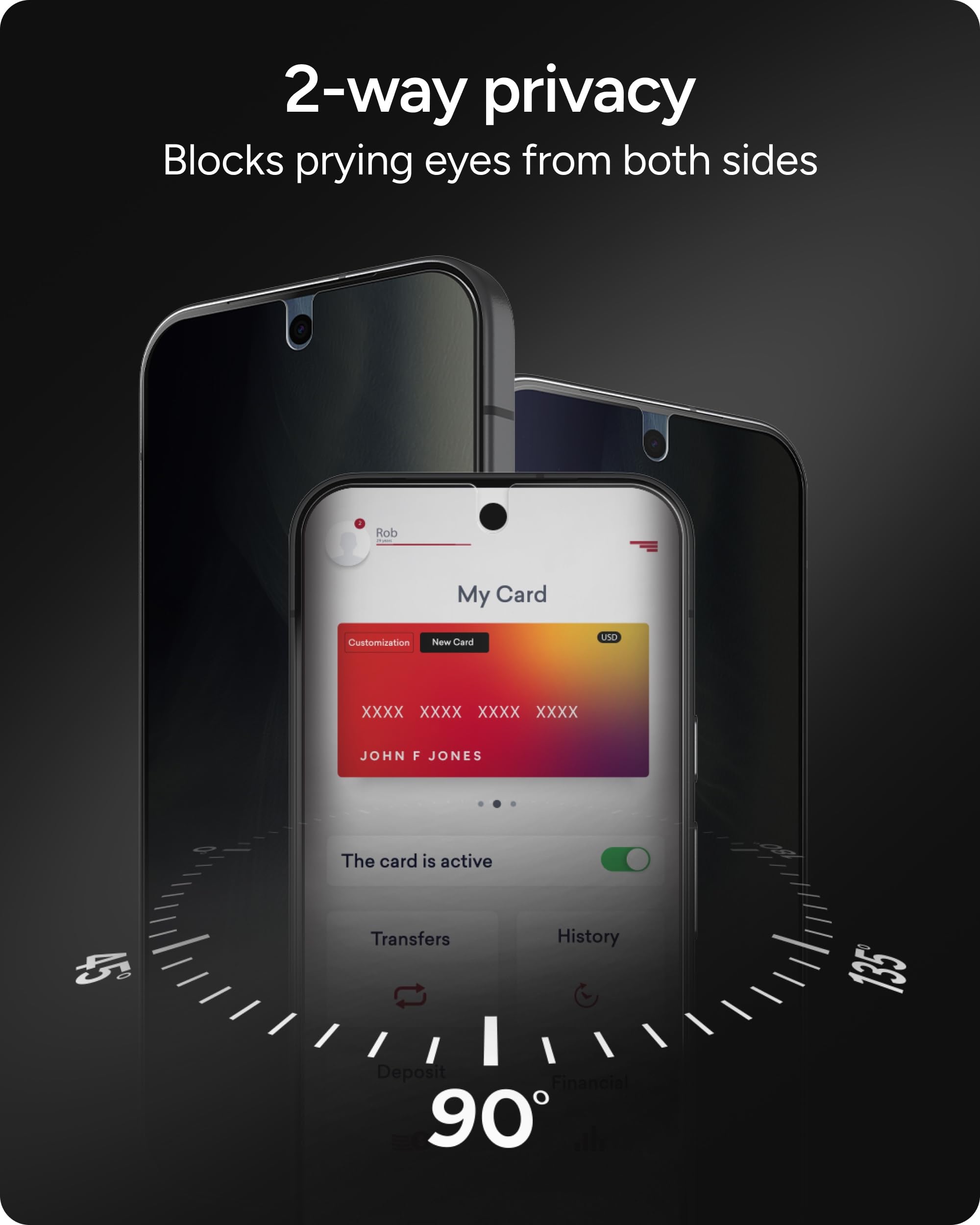 ZAGG Glass Elite Privacy - Pellicola protettiva per Google Pixel 11 / Pixel | InvisibleShield, protezione dagli urti in vetro temperato, filtro privacy a 2 vie, anti-impronte, facile installazione