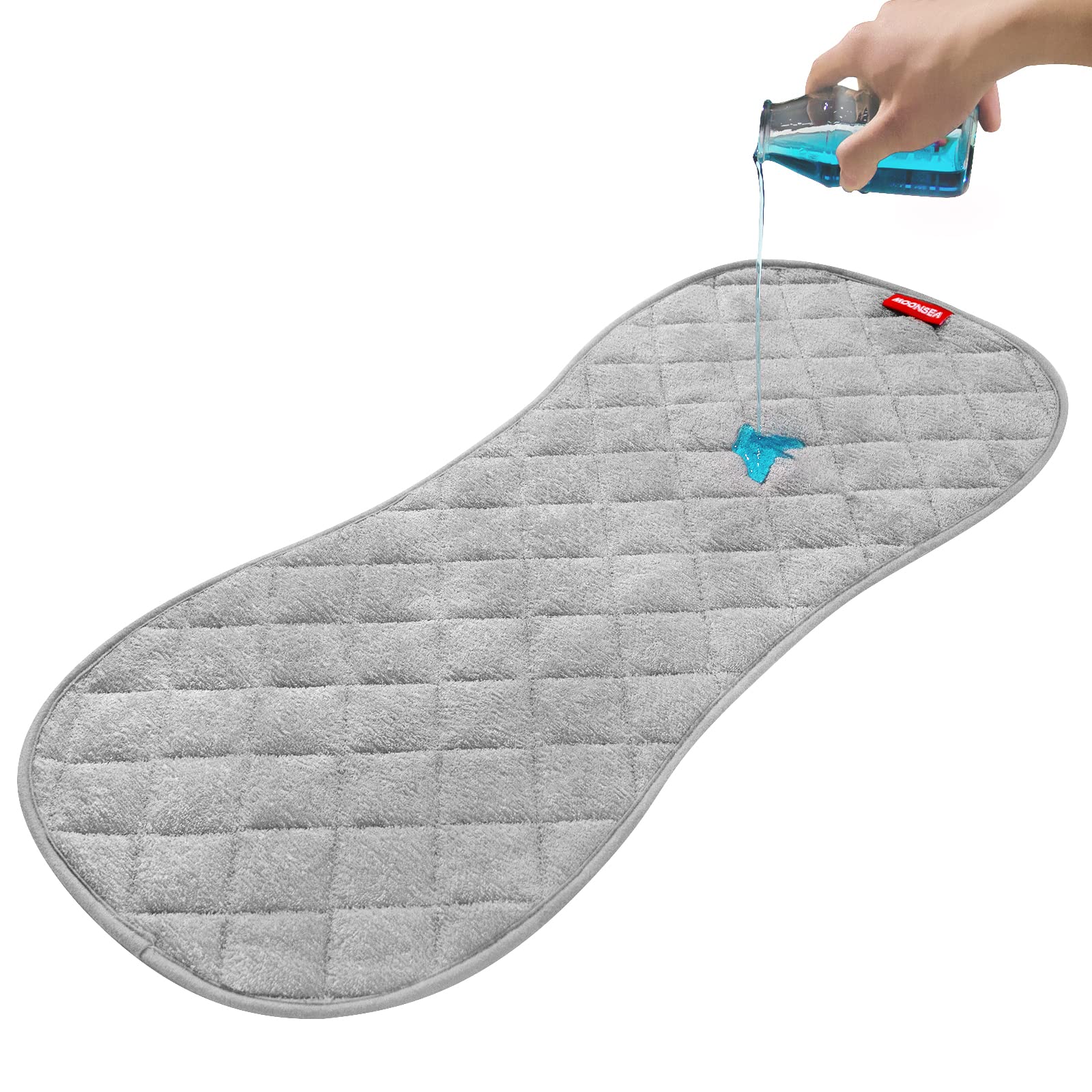 Confezione da 3 fodere trapuntate per fasciatoio, impermeabili, adatte per fasciatoio, sono calde sulla schiena del bambino, design antiscivolo, riutilizzabili, lavabili in lavatrice, grigio