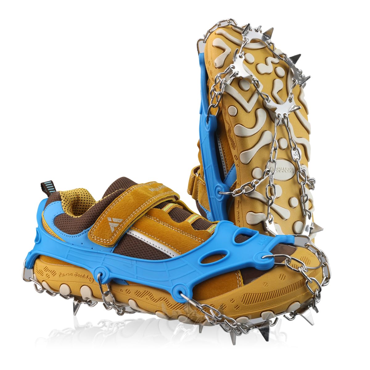 Photo 1 of Stainless Steel Anti Slip Traction Cleats for Kids - Ice Snow Grips for Hiking, Walking & Climbing
