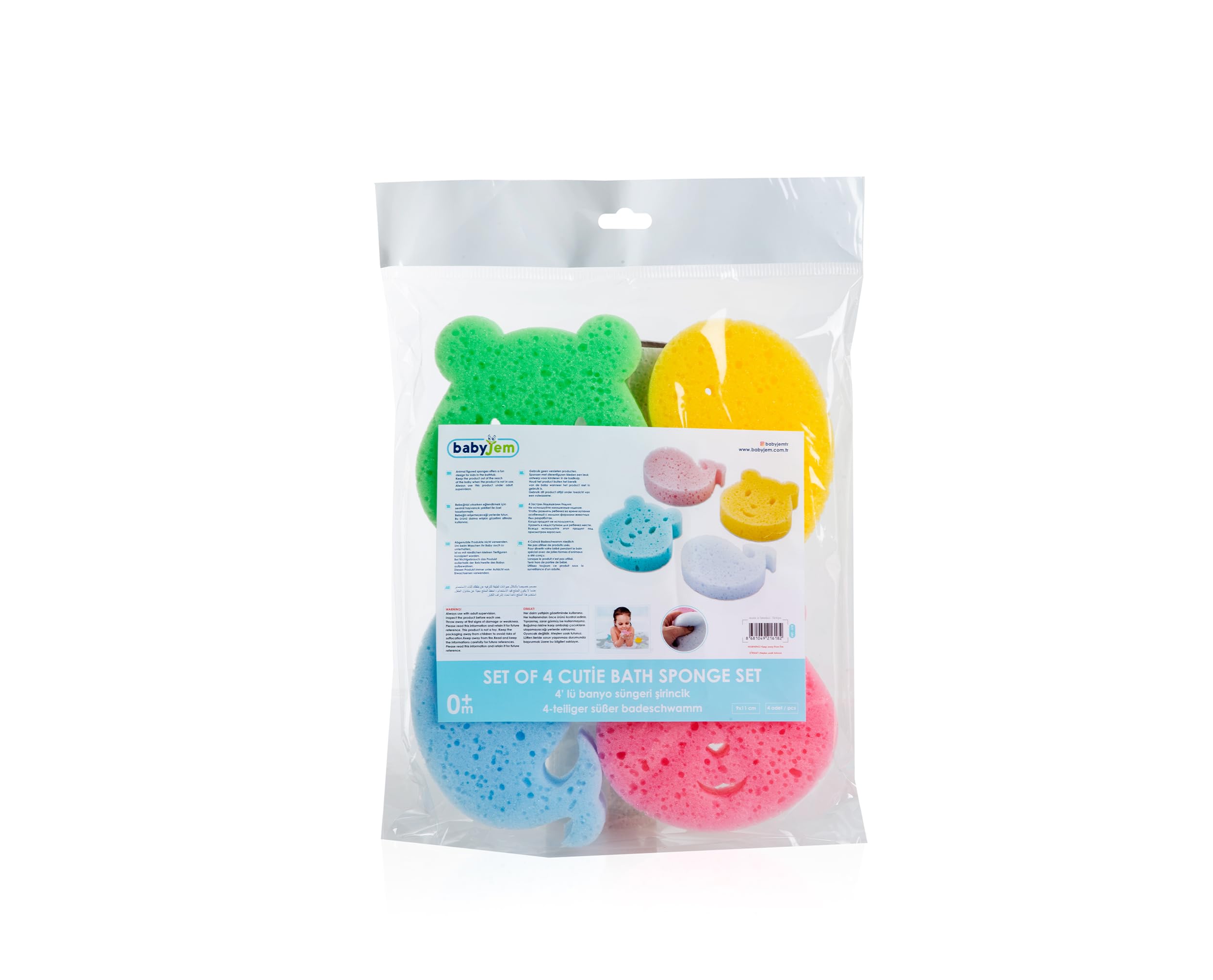 Babyjem 4'Lü Banyo Süngeri Çok Renkli 8681049216182