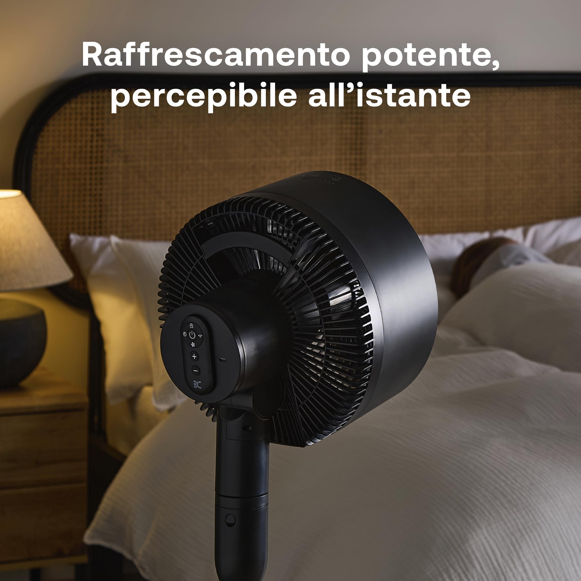 Dimplex DUOCOOL Smart Ventilatore Senza Fili 2-in-1, Ventilatore a Piantana e da Tavolo, Batteria 45h, 5 Velocità + Turbo, Portata 20m, Silenzioso (36dB), App, Google Home, Alexa, Telecomando, Nero