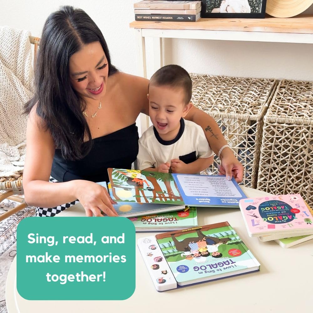 Me encanta cantar en tagalo: Rimas infantiles, Libro de canciones interactivo de prensa y juego, Tagalo para niños pequeños, Tagalog Baby, Libros para niños, Libros para niños en 6