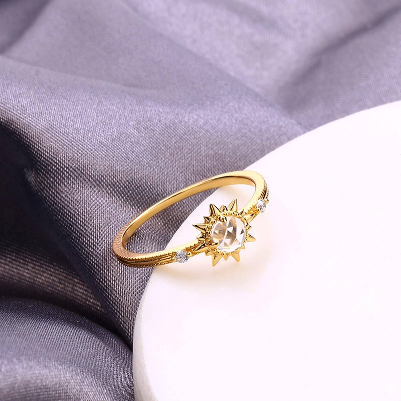 Anillos de boda auténticos de oro amarillo de 9 K/14 K/18 K, con cristal, anillos de pareja Au 375/585/750, oro moissanita, talla 47-65