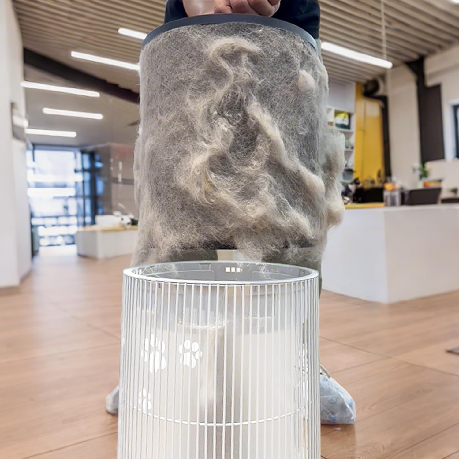 WiseSky Pet Air Purifier, 3-in-1 HEPA Filter for Cat Hair Dander Odor Dust, for Home Large Room, Up to 1644 ft², Smart App Control, 360° Air Intake, W-Cat, White