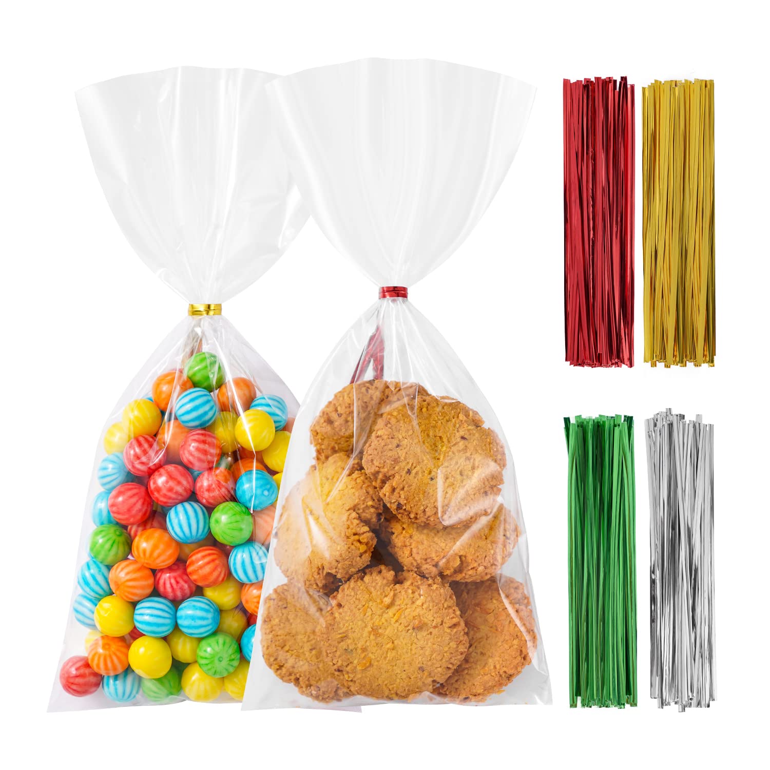 Buy Nistar 200PCS 4x9 Inch Cookie Bags With Twist Ties, Cello Treat