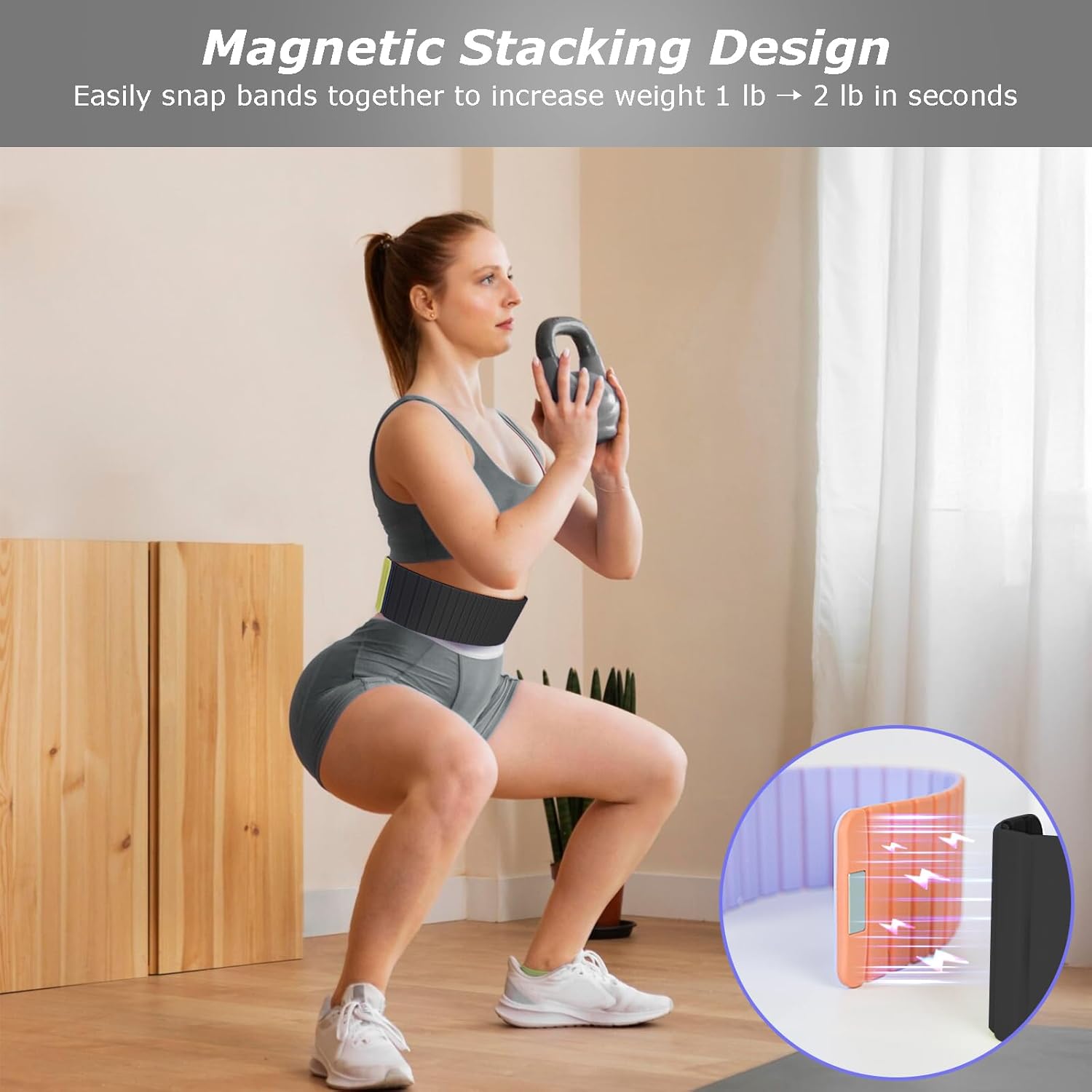 Magnetic Wrist Ankle Weights – Adjustable Ankle and Wrist Weights for Women & Men – 2 Pack (1LB Each) Stackable Magnetic Silicone Arm Bands Non-Slip, Waterproof, Easy Wear – Ideal for Pilates, Yoga, Running & Walking