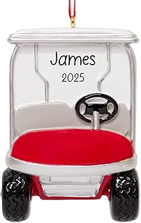 Personalized Golf Cart Christmas Ornament 2025 | Customized Golf Player Golfer Xmas Tree Ornament | Gift for Golfing Lover - Custom Name & Year