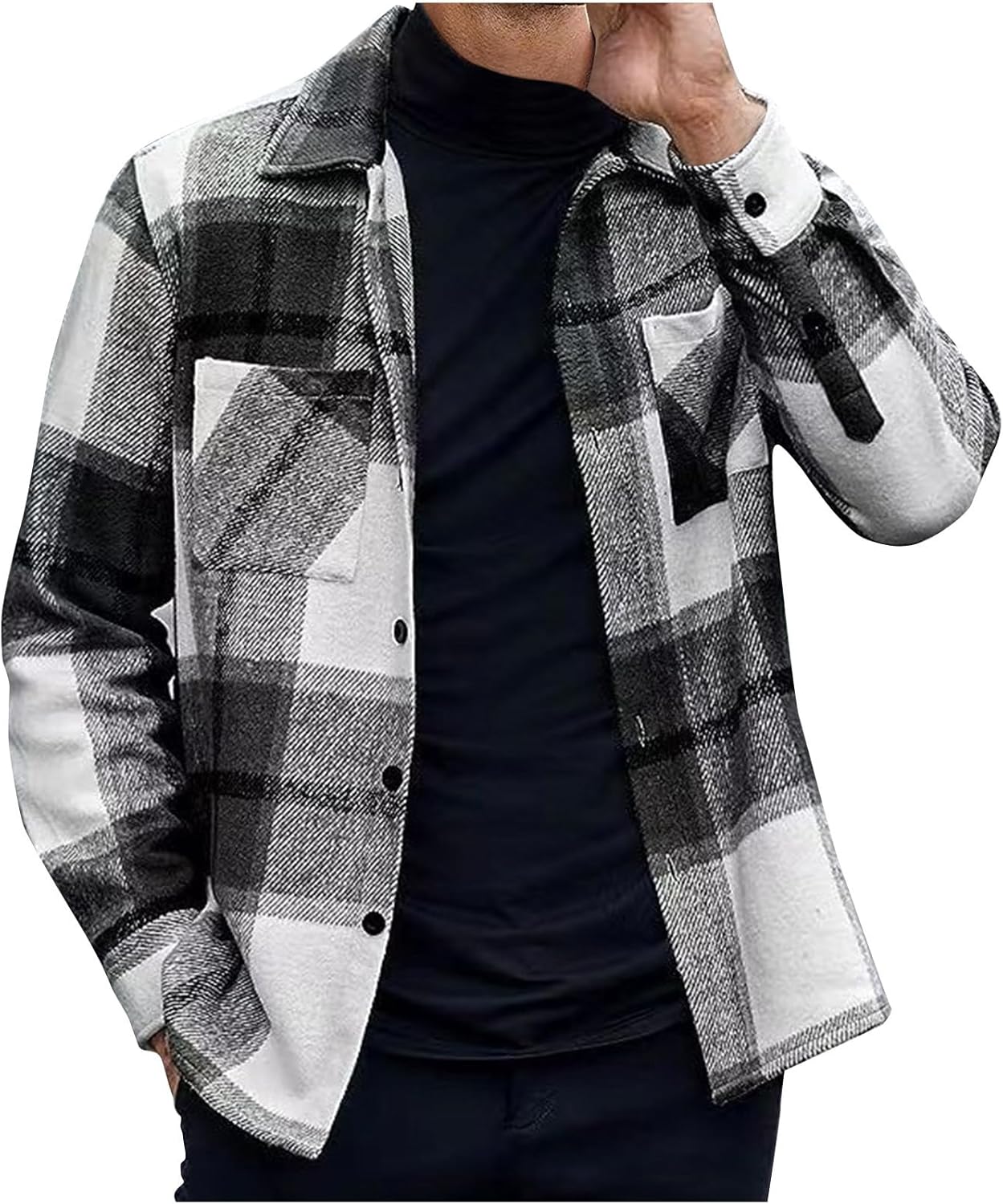 Mens Flannel Shirt Long Sleeve Button Down Plaid Shirts