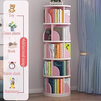 5段 本棚 回転式本棚 大容量 直径46cm A4サイズ 漫画 絵本棚 収納棚 楽天市場】【レビュー特典あり☆25%OFFCP☆価格挑戦】回転 本棚