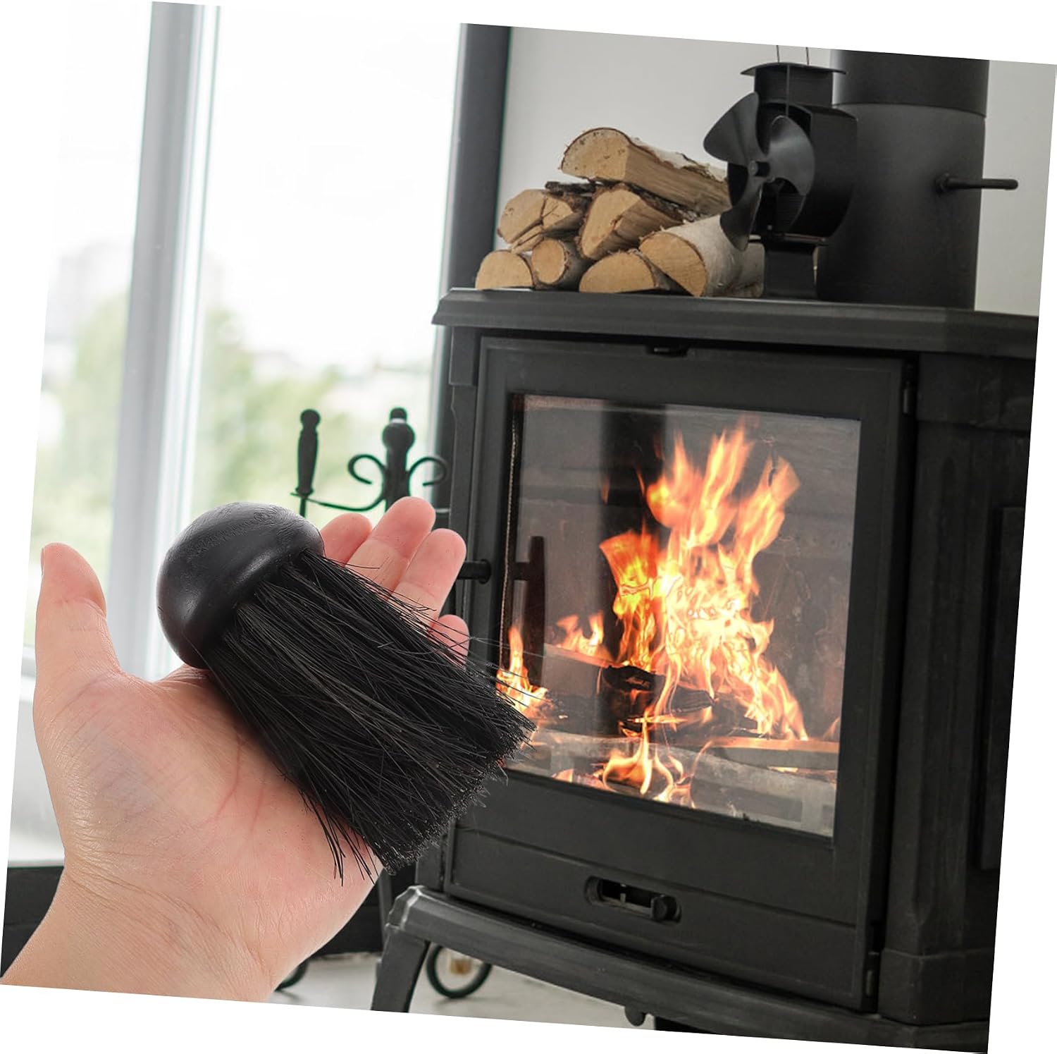 PRETYZOOM 4pcs Fireplace Brush Cleaning Tool Set for Ash Removal
