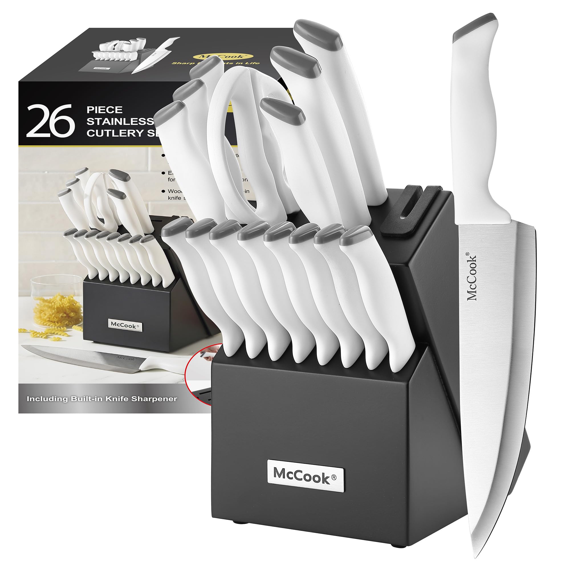McCook&reg; Knife Sets with Built-in Sharpener