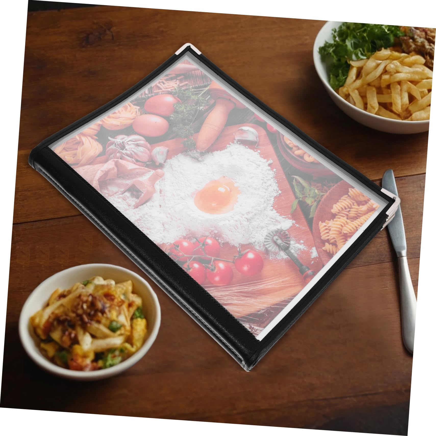 Libro De Recetas Transparente De Pvc Con Páginas Portamenús Para Restaurantes Bares y Cafeterías Accesorio Para Menús De Restaurantes