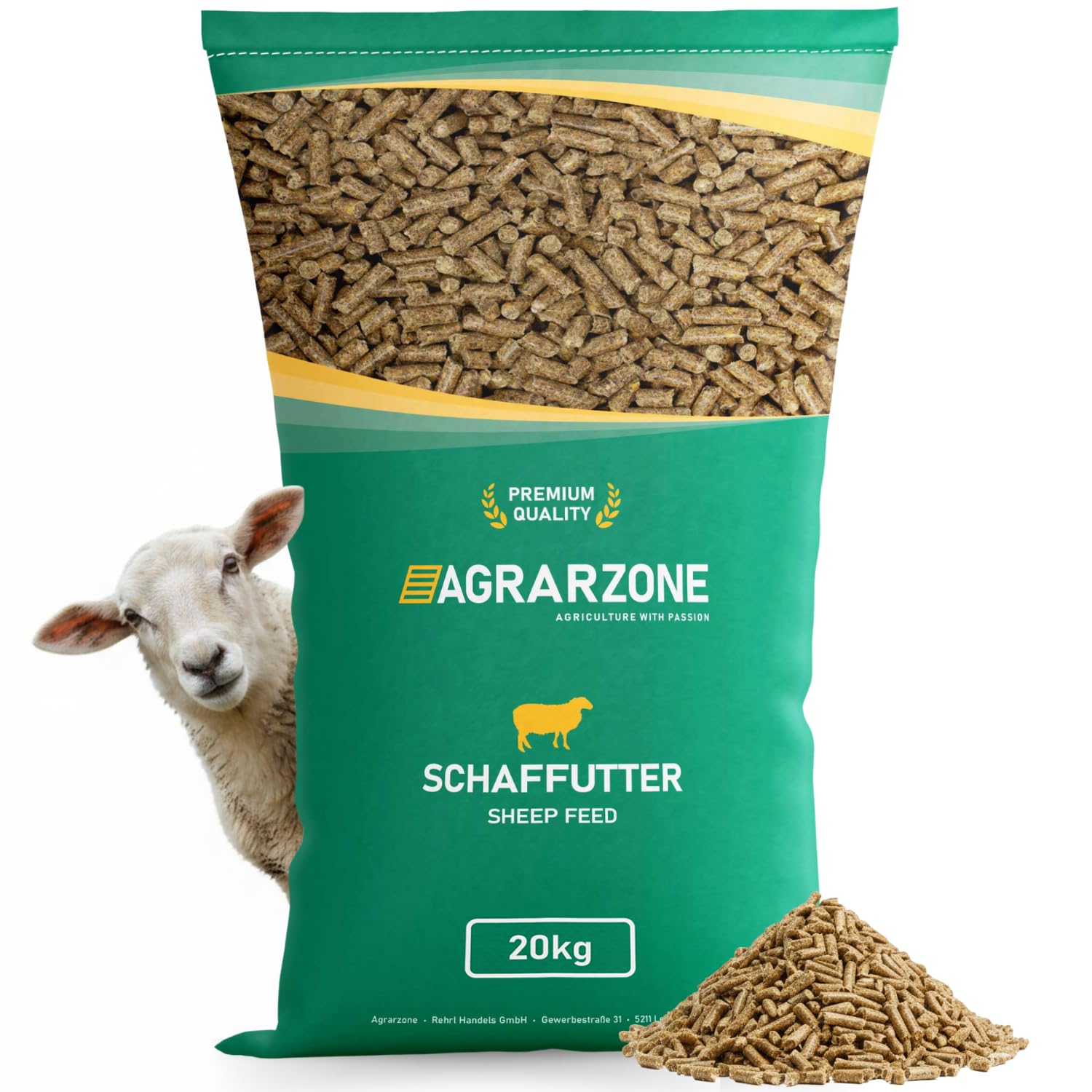 Agrarzone Schaffutter Ziegenfutter Pellets 20 kg Schafe Ziegen Lämmer | Kraftfutter, Lämmer, AMA-Gütesiegel, Gentechnikfrei, staubarm
