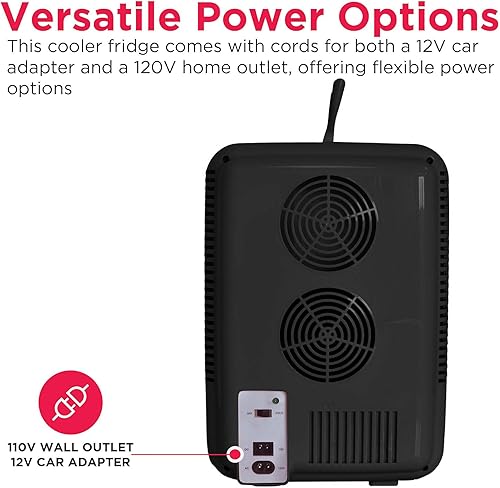 Miniatura 6 de FRIGIDAIRE EFMIS170-BLACK - Minirefrigerador portátil compacto con espejo con iluminación personal, 2.6 galones de capacidad, 15 latas, 100% libre
