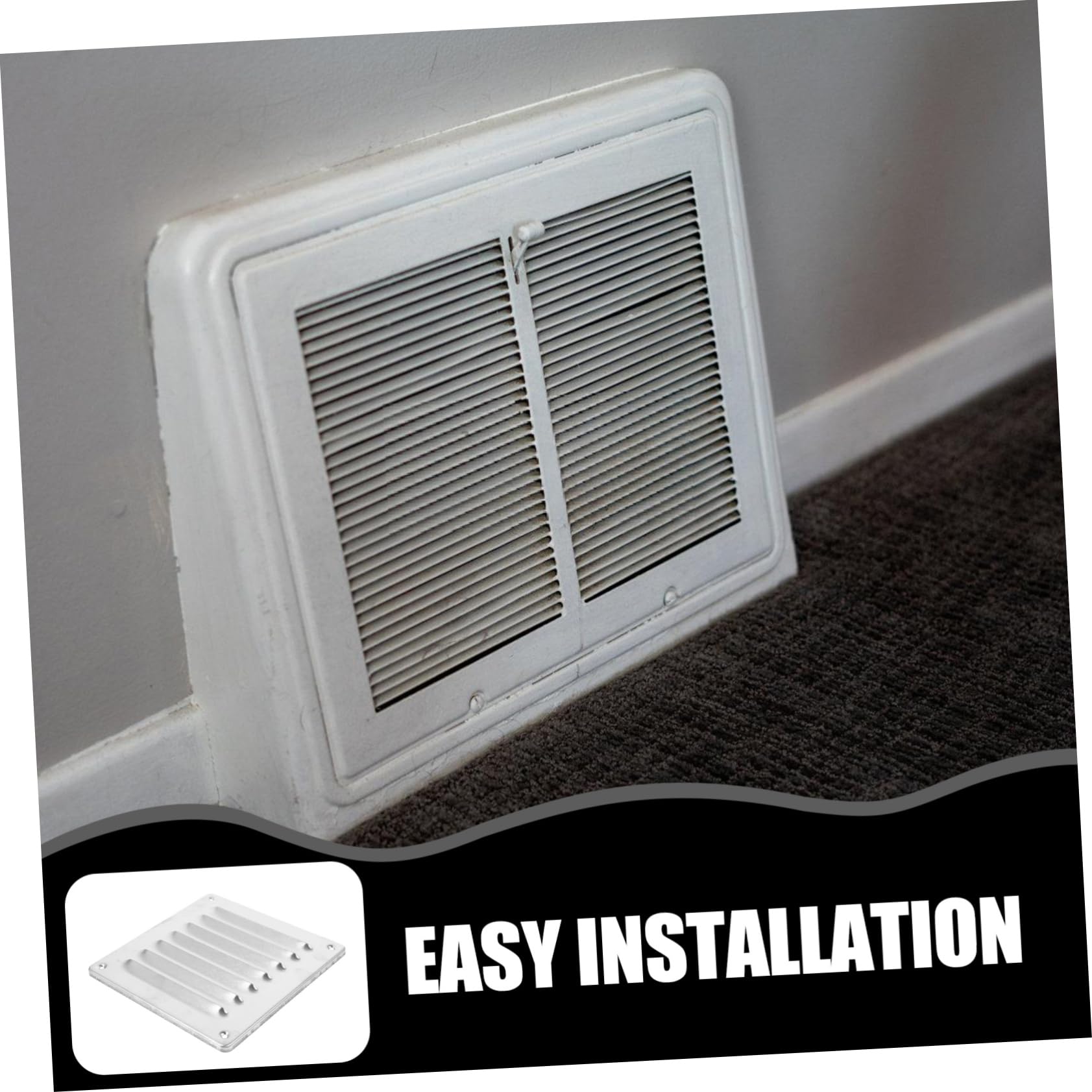 Cubierta y Fácil Instalación Cuadrada de Ventilación de Acero Inoxidable Protección contra Animales para Pared Exterior para Aire Acondicionado